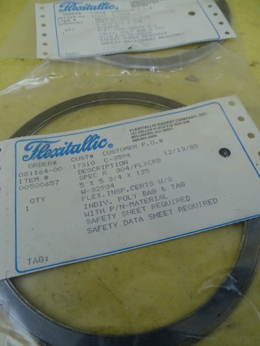 Flexitallic Bonnet Gasket 304/FLXCRB 5x5-3/4x125, W-32934 - Picture 3 of 9