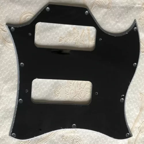 Custom For Gibson SG P90 without birdge holes drill Guitar Pickguard,5 Ply Black