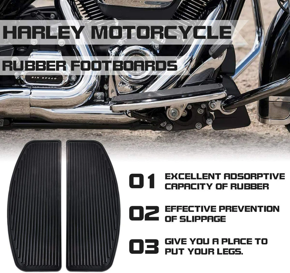 Estriberas de goma negras para Harley Road King Classic EE. UU. Foto 4 de 4