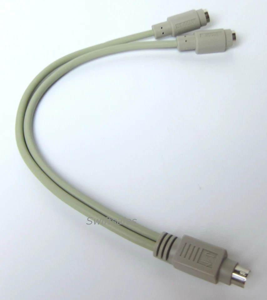 BAFO 6-Pin Mini-DIN PS/2 Port Keyboard & Mouse Male-Fem/Fem Y-Splitter Cable - Image 2 of 4