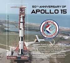 Guyana 2021 - Apollo 15 Space - Souvenir Stamp Sheet - Scott #4696 - MNH