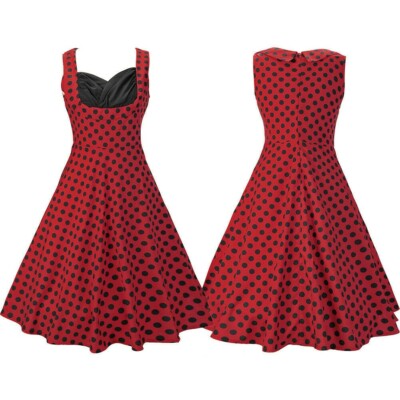 Women Polka Dot Vintage 1950s Style Rockabilly Evening Party Swing Dress  Exotic | eBay