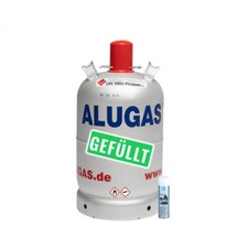 Alu Camping Propangas Flasche, 11kg gefüllt  inkl. Lecksuchspray 