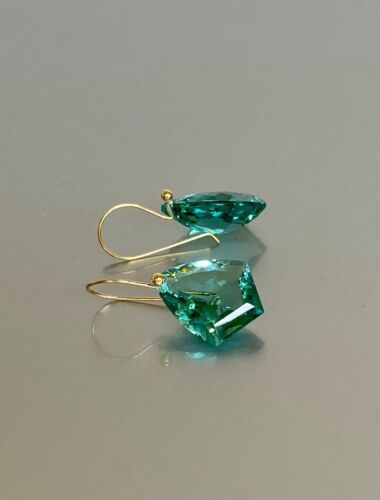 Paraiba Tourmaline Earrings 925 Sterling Silver kite Dangle Earring Gift For Her - Picture 3 of 5