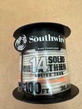 Southwire Simpull Thhn or Thwn-2 Solid Wire, 14 Gauge, 100 ft. per Roll, White