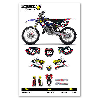 2006-2014 Yamaha YZ 125 250 Rockstar Graphics Full Kit OE