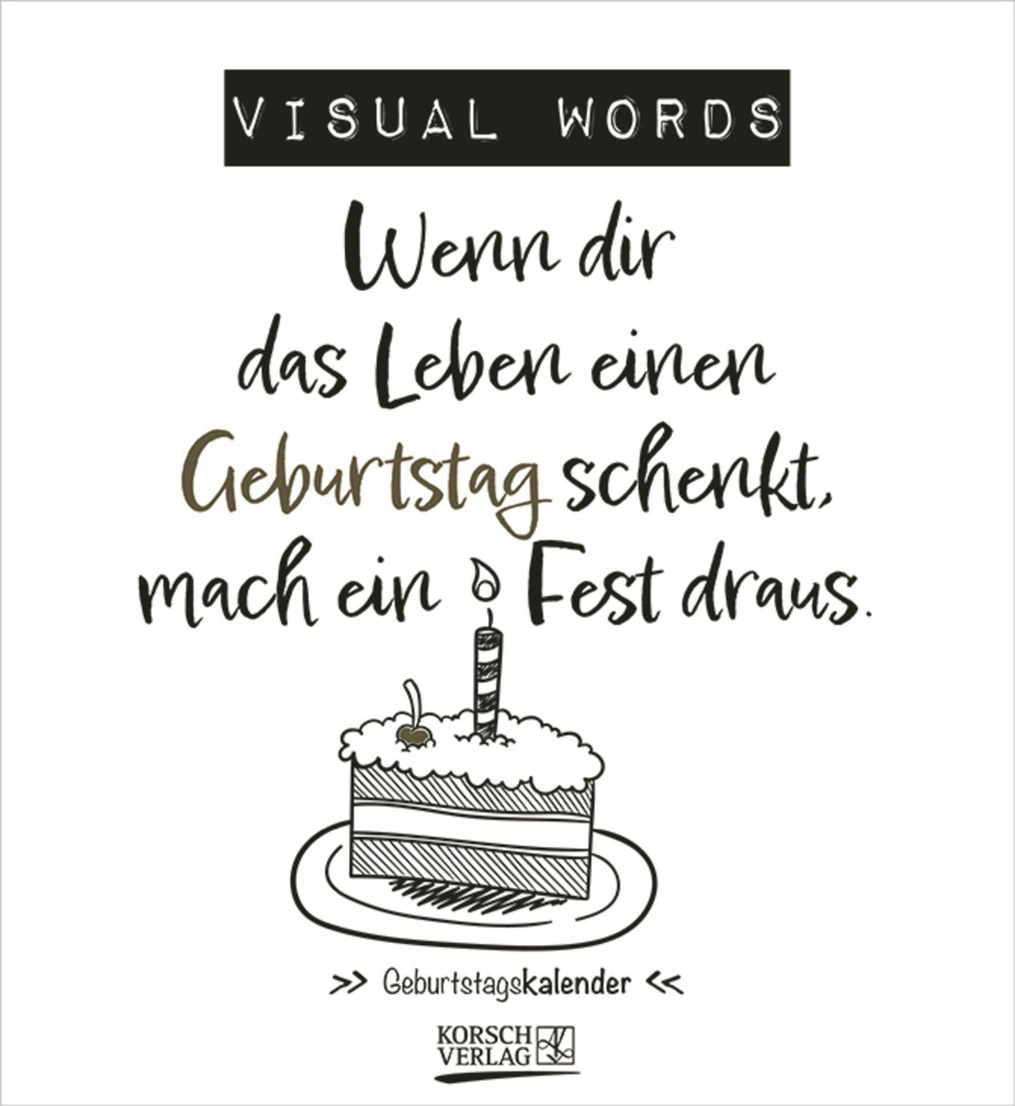 Geburtstagskalender Visual Words Verlag Korsch