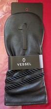 NIB Vessel Striped Black Leather Lux Embosse Driver Headcover HC1123-SPBKDR