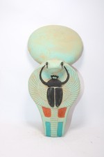 UNIQUE ANCIENT EGYPTIAN STATUE stone sculpture Cobra with winged scarab protect