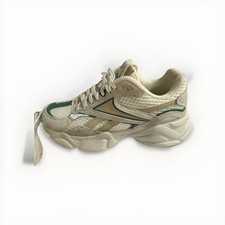 Reebok Unisex Low Top Lace Up Athletic Sneaker Beige/Green Casual Activewear