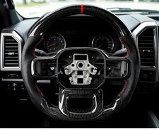 Real Carbon Fiber Steering Wheel✅for Ford Ford Raptor F150 21-2025 Red Stitching