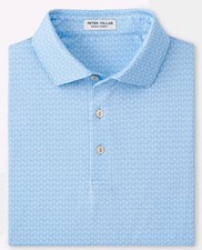 Peter Millar Crown Sport Cottage Blue Vega Performance Jersey Polo Sz. XL