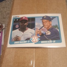 Chuck McElroy / Moises Alou *ROOKIE CARD* (RC) 1990 Fleer #650. rookie card picture