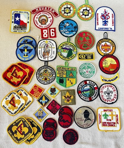 Vintage Boy Scouts of America Patch Lot 40 BSA Mixed Years 68, 70's to 80s