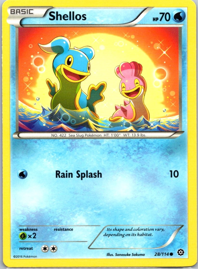 Shellos 28/114 Common XY - Steam Siege 2016 NM