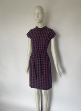 Fifi Chachnil Plaid Capped Sleeve Shirt Dress in Red & Navy | Size XS