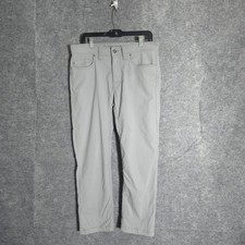 Prana Breathe Slim Fit Pants Mens 32x30 Grey Performance Hiking Travel 5-Pocket