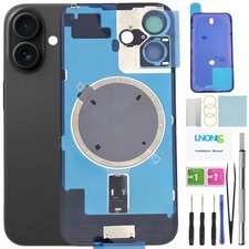 16 Back Glass Replacement for iPhone 16 Rear Back Cover Glass with Frame
