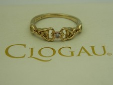 Welsh Clogau 9ct Yellow & Rose Gold Lovespoons Diamond Ring RRP £420.00 size P