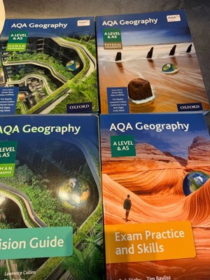 AQA A Level Geography Book Bundle Physical Human Revision Guide Oxford Job Lot