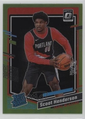 2023-24 Donruss Optic Rated Lime Green Prizm 8/149 Scoot Henderson Rookie RC vn4