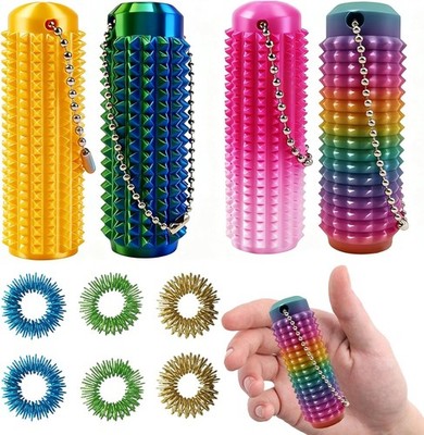 10 Stück Skills Set mit 4 Stachelball, 6 Massage Ring für Finger, Skills Borderl