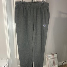 Champion Men's Powerblend Fleece Open Bottom Sweatpants in Granite Heather