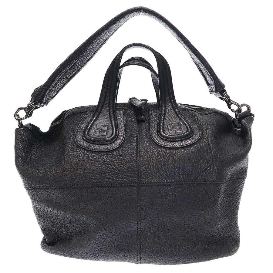 Givenchy Nightingale Leather Shoulder Bag Black IT26XUC59BCV Auth From Japan TK