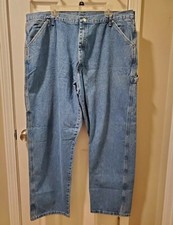 Wrangler Carpenter Jeans Mens 42 x 32 Blue Denim Work Utility