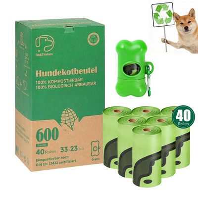 Hundekotbeutel Biologisch Abbaubar | 600/340 Extra Starke Reißfeste Hundebeutel