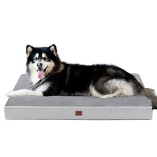 EHEYCIGA XXL Orthopedic Dog Crate Bed with Memory Foam, 47x29Inch, Grey  Hig...