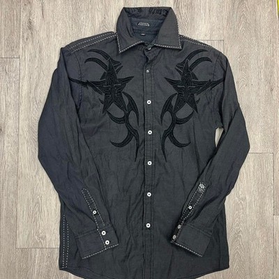 Roar black button up shirt with