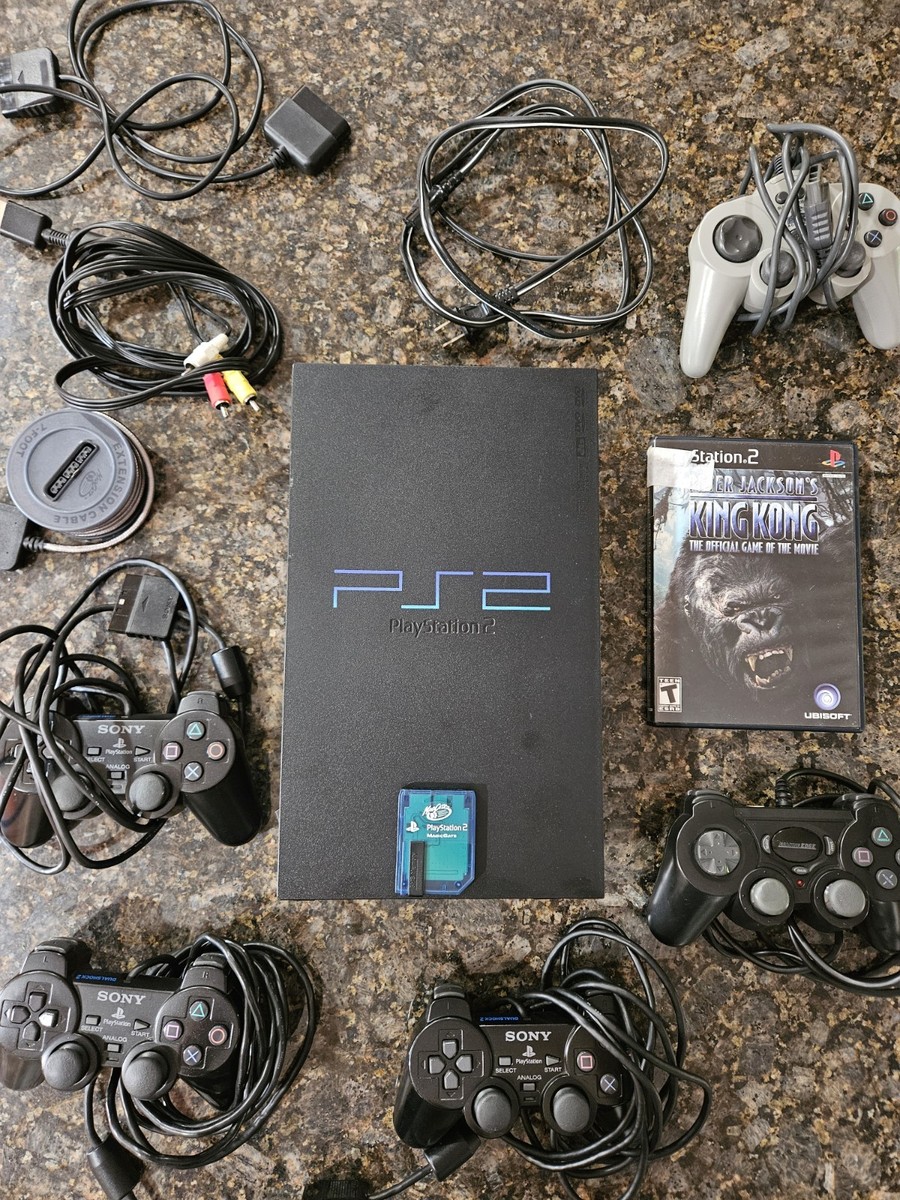 Sony PlayStation 2 PS2 Fat Console HDD with games and controllers