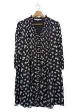 DIANE VON FURSTENBERG Hemdblusenkleid Damen Kleid Gr. DE 36 schwarz-weiß-blau