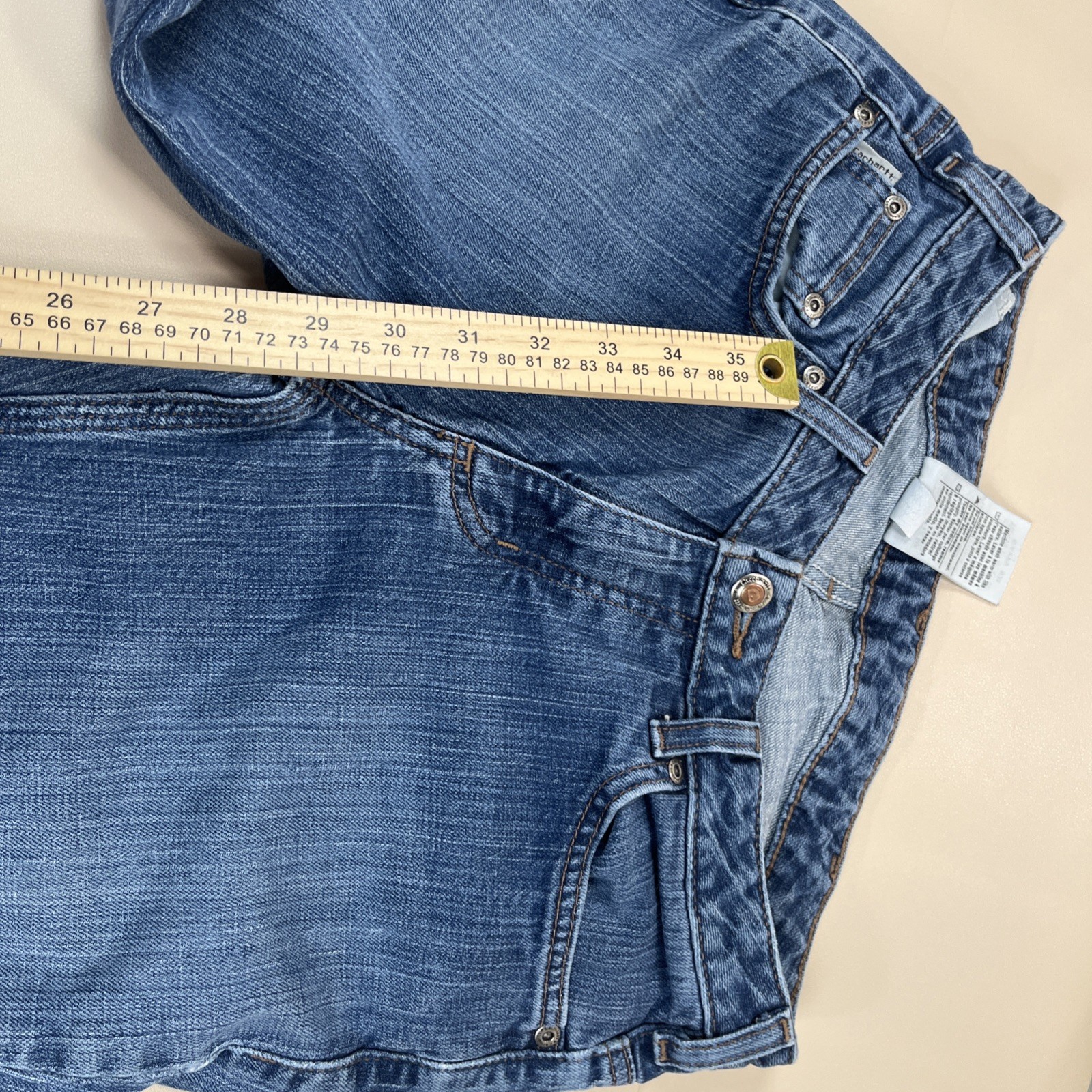 Carhartt Jeans Women's 4x32 Denim Curvy Fit Lightly Distressed Boot Cut thumbnail 6