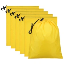 6pcs Drawstring Bag with Toggle 6 x 8 Inch Stuff Sack Yellow