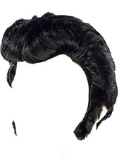 Black Elvis Wig with Sideburns for Men   Black 