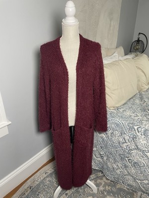 Torrid Popcorn Duster Open Front Cardigan Sweater Size 2X Zinfandel Soft Fuzzy