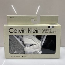 Calvin Klein Women's Cotton Stretch Thongs - 3 Pack - Medium    Open Box