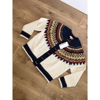 RAISONNEL S NWT NEW Nordic Pattern Toggle Knit Cardigan Sweater oversized