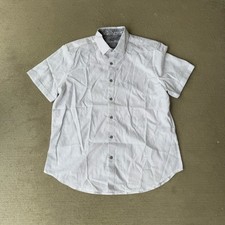 Robert Graham Men s Shirt XL White Short Sleeve Classic Fit Jacquard Casual