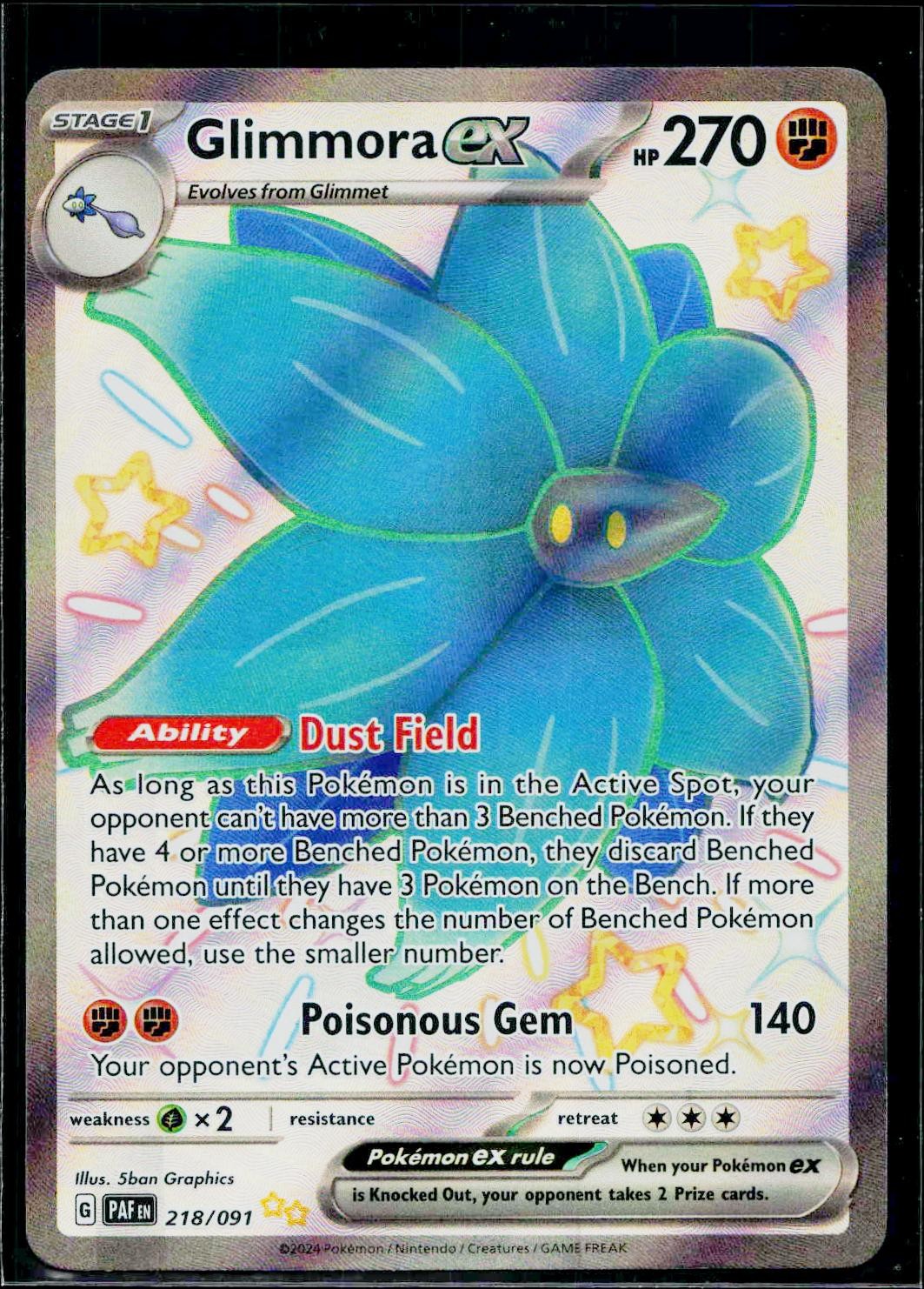 Glimmora ex 218/091 Shiny Ultra Rare Paldean Fates Pokemon Holo Near Mint