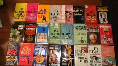 Full set JAMES BOND original Ian Fleming +COL. SUN John Gardner PB books =24 GUC
