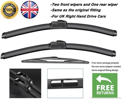 For Mitsubishi Colt 2004-2008 Front and Rear Windscreen Wipers 26''11''14''