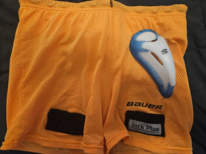 Bauer Youth Core Hockey Mesh Jock Shorts with Cup-Hook/Loop Tabs XL