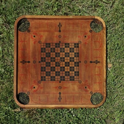 Antique Carrom Style 'E' No. 1 Archarena Combination Game Board Vintage Decor