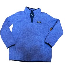 LL Bean Girls Sweater Fleece Pullover Quarter-Snap Purple Size L 14-16