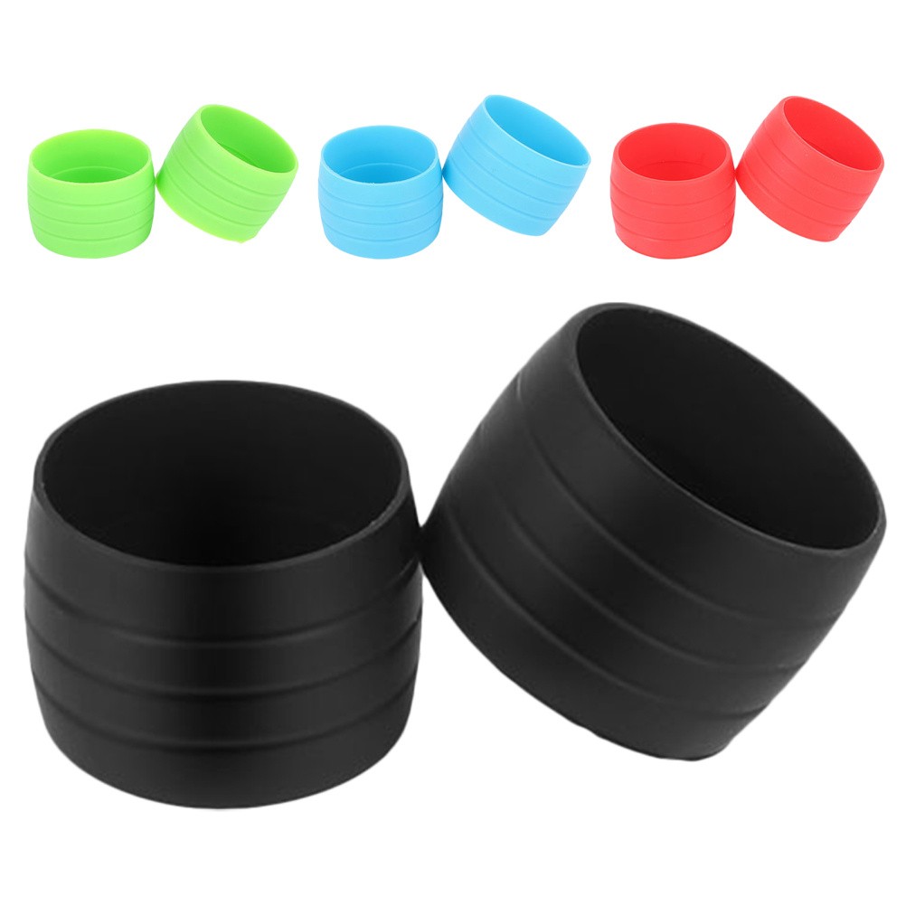  4 Pairs Bike Handle Grips Handlebar Cover Tape Silicone Ring Fixing