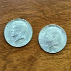 1966 Kennedy Half Dollar 40% Silver Coins Set Of 2