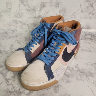 Nike Men's SB Zoom Blazer Mid Premium Dark Wine Pink Black Size 10 Patchwork 